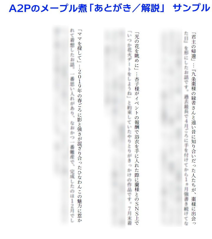 A2Pのメープル煮<作品集>【あんしんBOOTHパック発送】