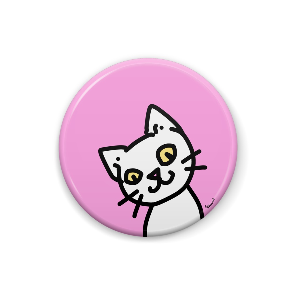 白ねこ（缶バッジ）