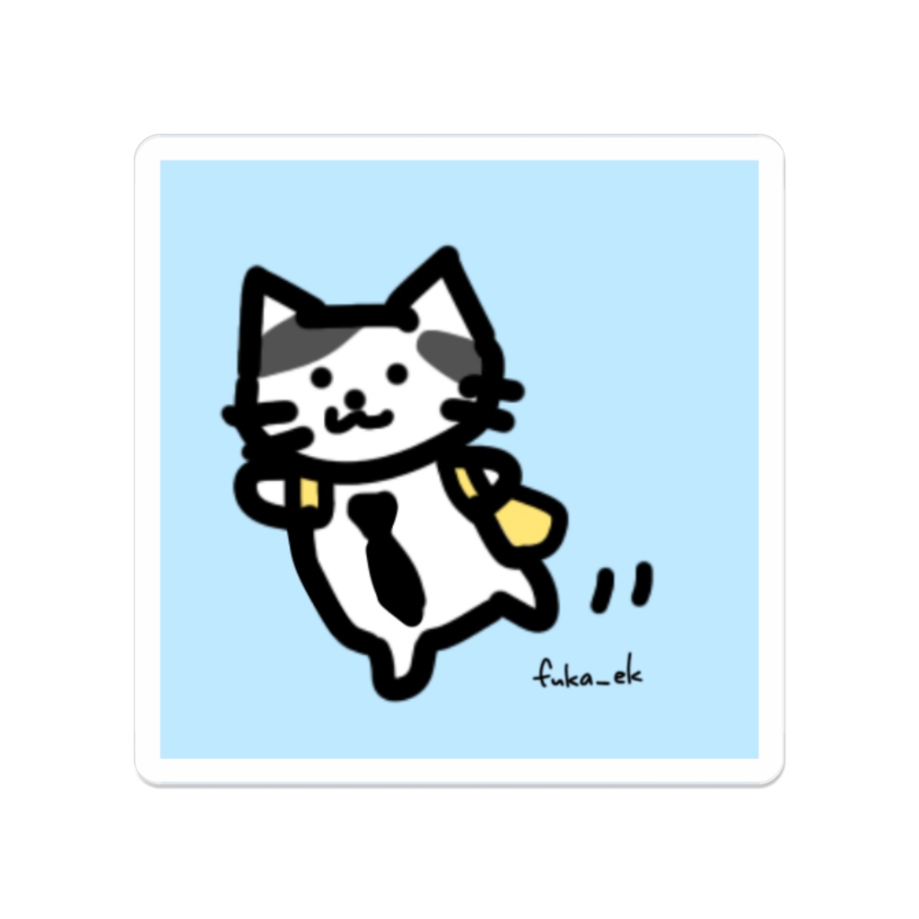 ハチワレ先生おでかけ②（アクリルバッジ）
