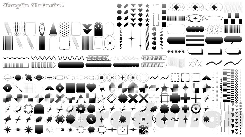 あると便利なシンプル素材集Part3(200種+20色)グラデーションver
