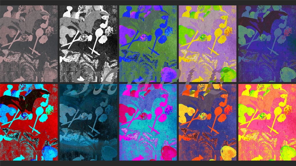 ハロウィン部屋・ディスプレイ / ノイズポスター風(全10種)