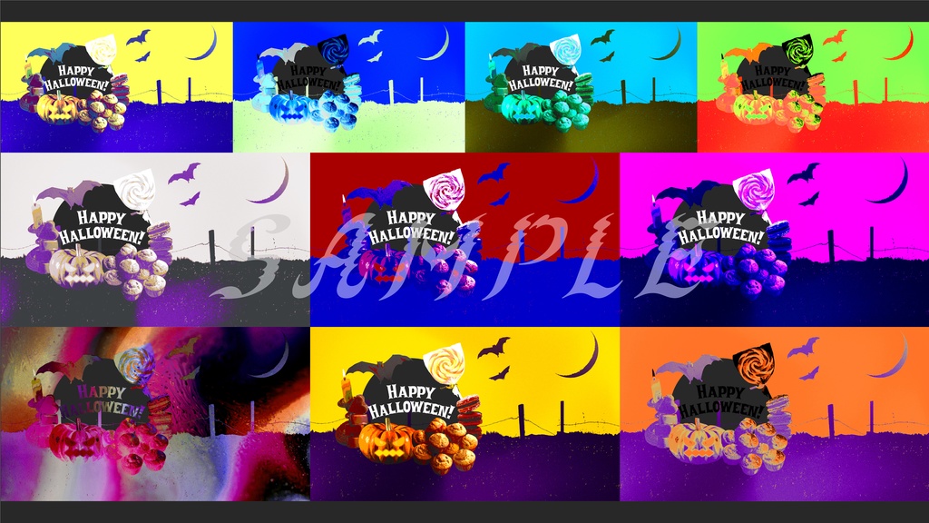 ハロウィン部屋・ディスプレイ / コラージュ風(全10種)