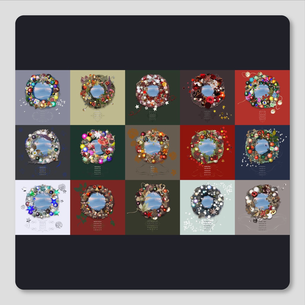 【無料/期間限定】投げるだけで使える!クリスマスリース風ココフォリア部屋集(15種)