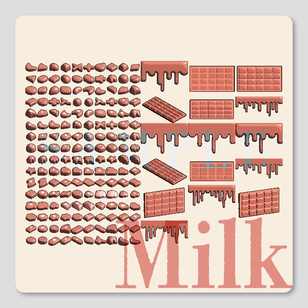 【🍫𝐒𝐀𝐋𝐄🍫】【無料/有償】ドット風 バレンタインチョコ素材