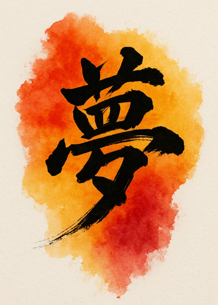 夢 書道作品- Japanese Calligraphy Artwork “Dream”