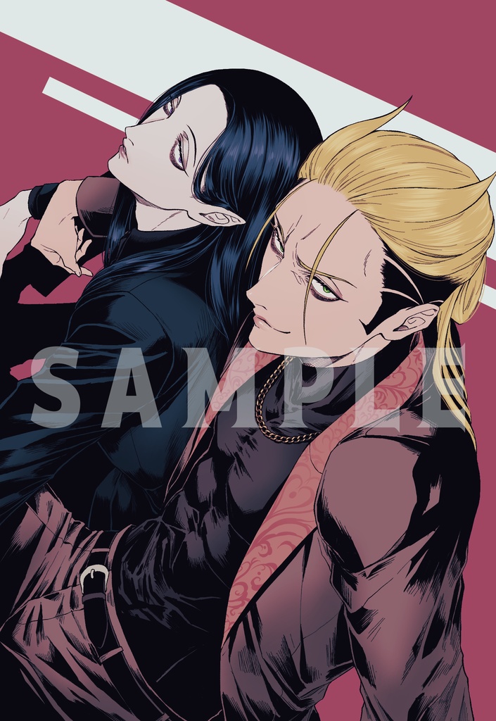 漆くんと牙くんポスカ