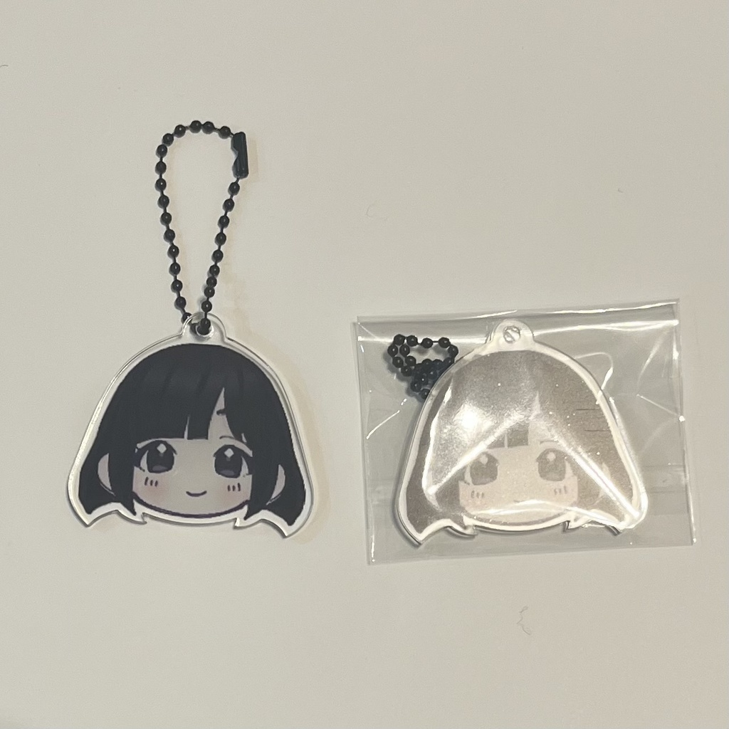 オブシディアンのアクリルキーホルダー