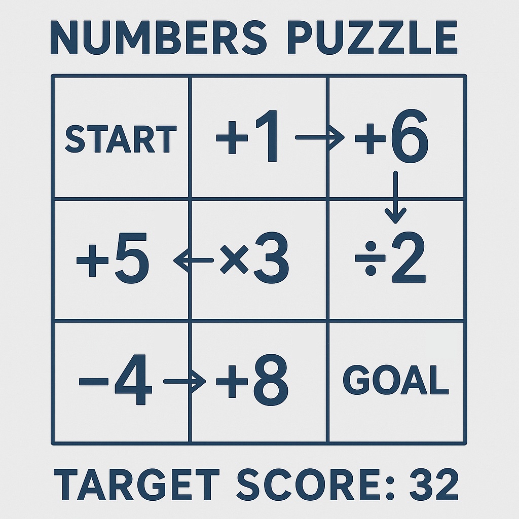 🧩 数字パズルゲーム – 脳トレ × 計算 × 最適経路探索