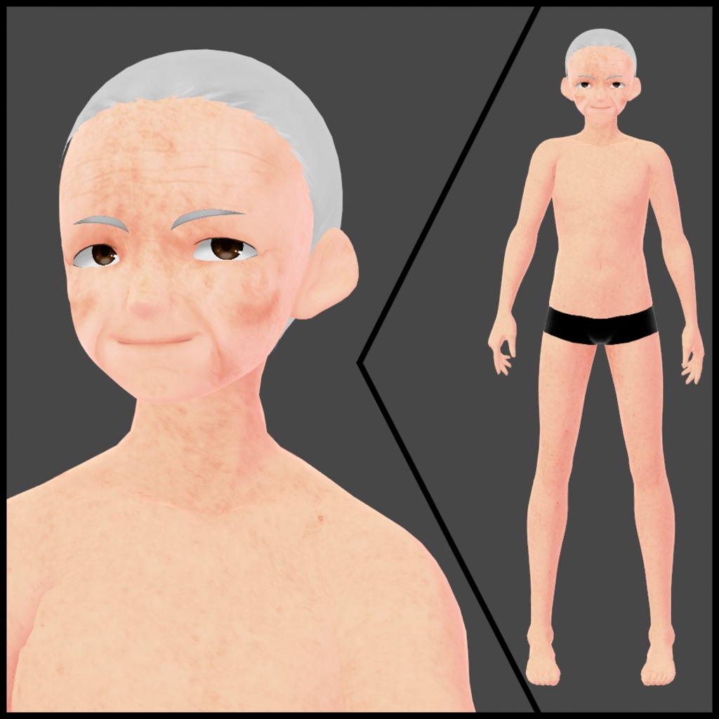 Elderly male base model (VRoid file)