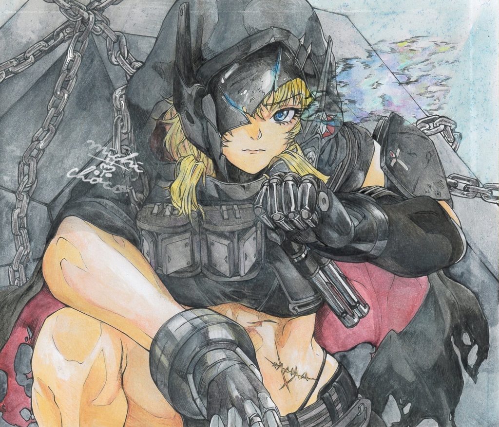 【勝利の女神:NIKKE】グレイブ 色紙原画