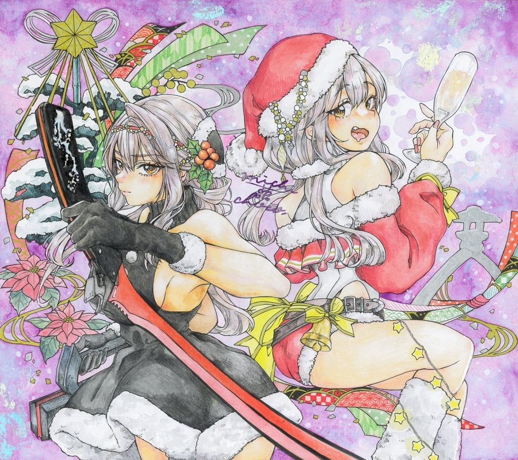 【勝利の女神:NIKKE】紅蓮×クリスマス 大色紙原画