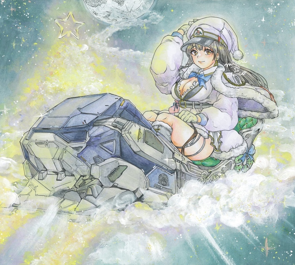 【勝利の女神:NIKKE】ディーゼル×クリスマス 大色紙原画