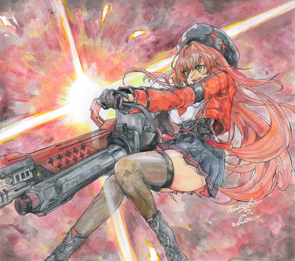 【勝利の女神:NIKKE】ラピ:レッドフード 大色紙原画