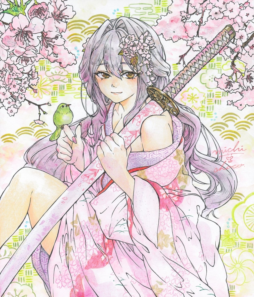 【勝利の女神:NIKKE】紅蓮 色紙原画