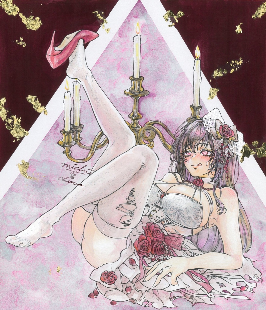 【勝利の女神:NIKKE】ミハラ:ボンディングチェーン 色紙原画