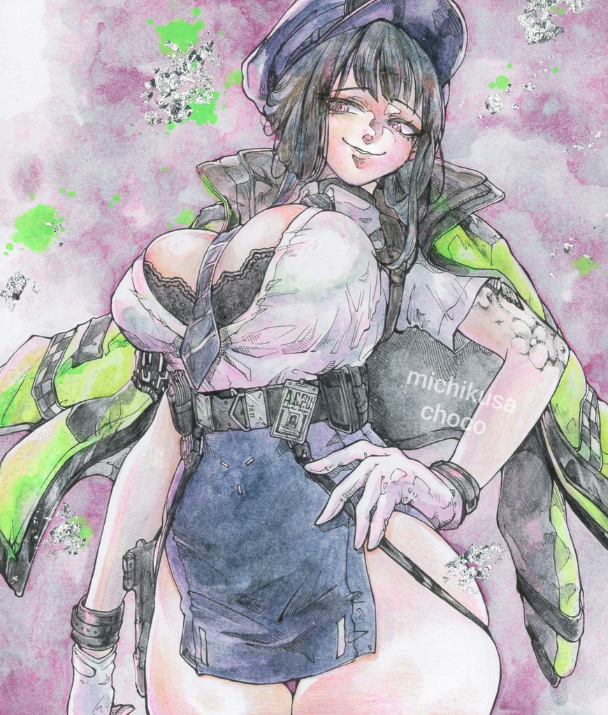 【勝利の女神:NIKKE】D:シークレットポリス 色紙原画