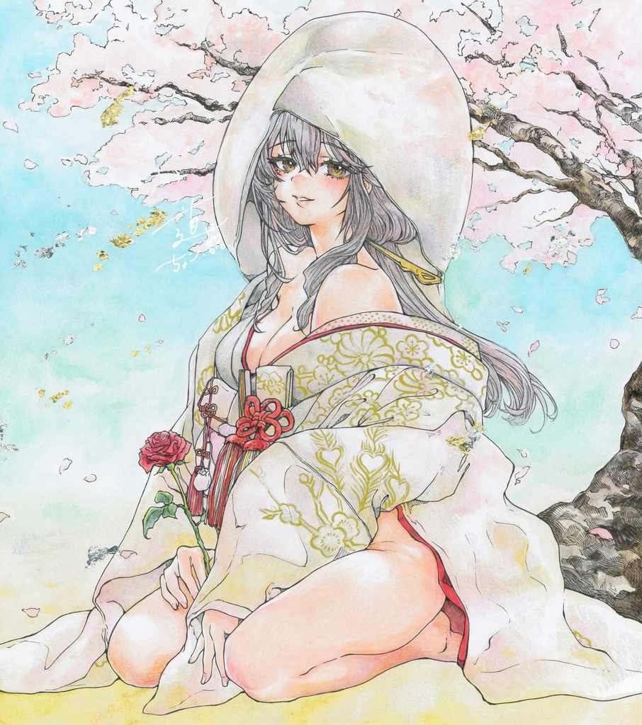 【勝利の女神:NIKKE】白無垢紅蓮　大色紙