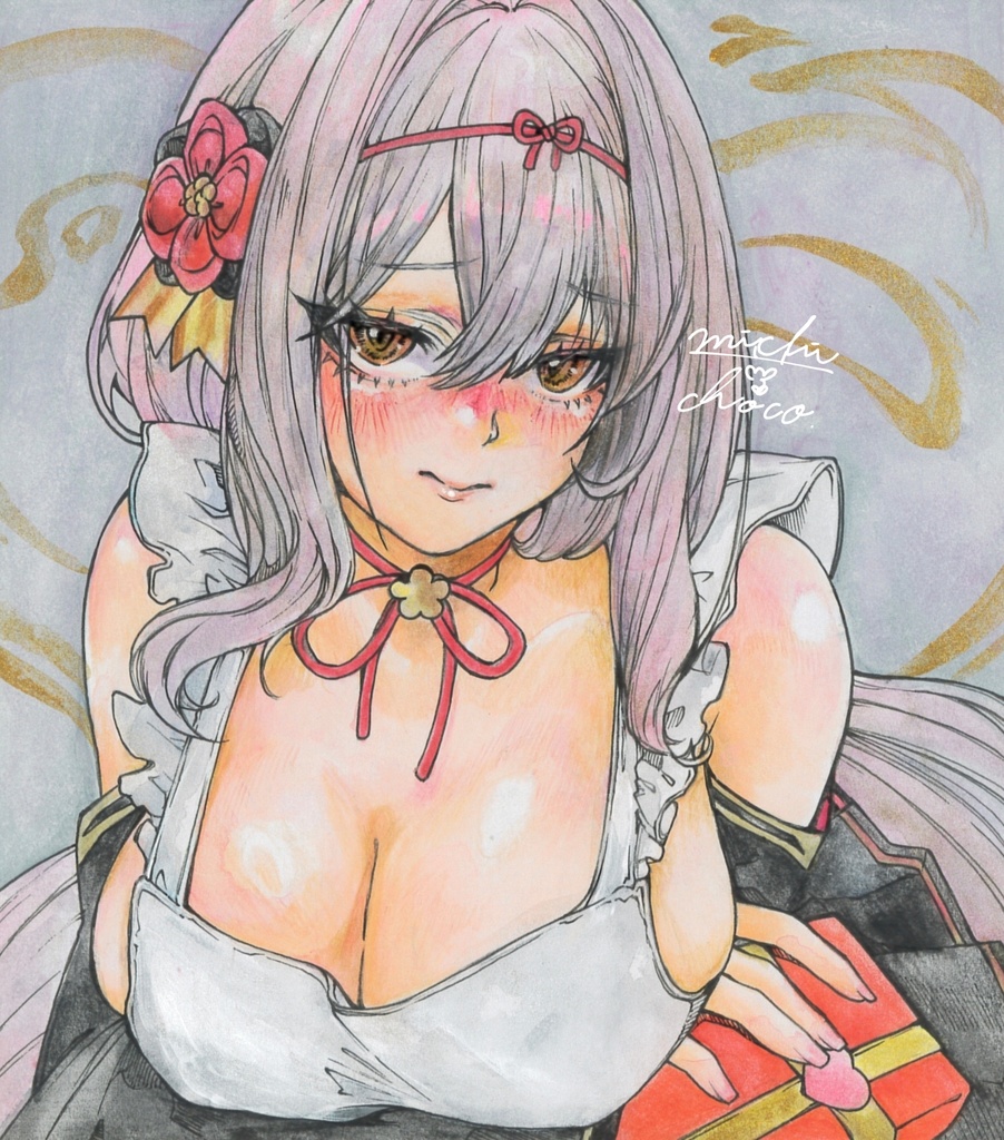 【勝利の女神:NIKKE】黒紅蓮 小色紙原画
