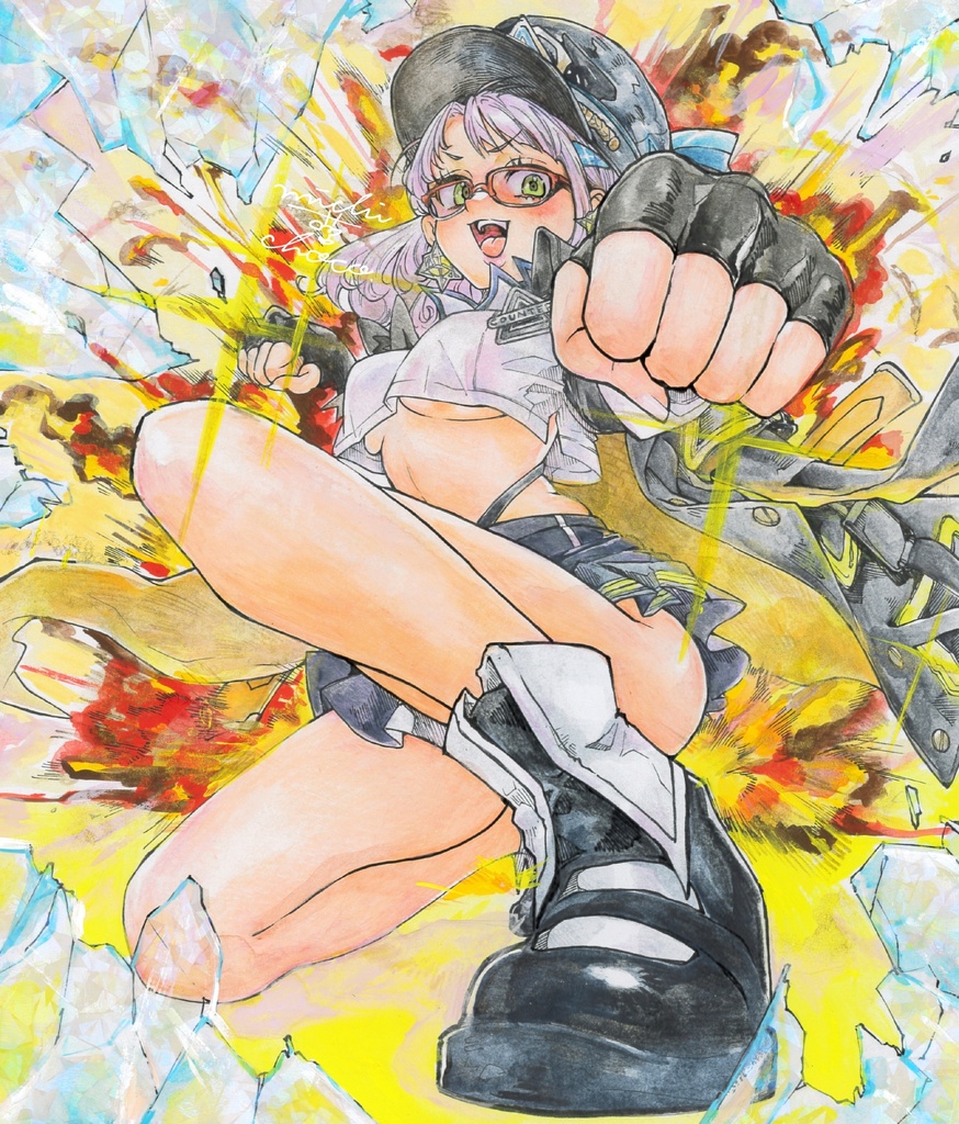 【勝利の女神:NIKKE】ネオン 色紙原画