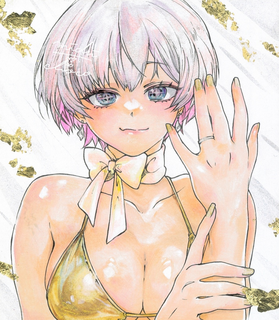 【勝利の女神:NIKKE】リリーバイス 小色紙原画