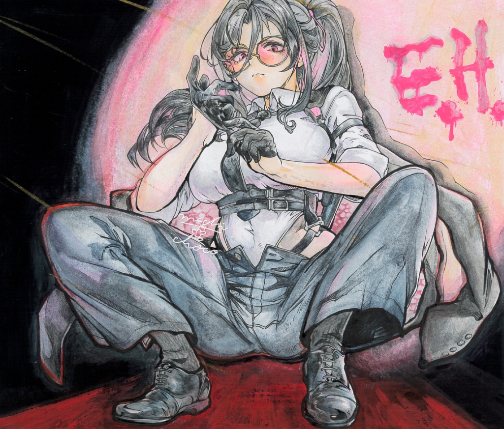 【勝利の女神:NIKKE】E.H. 色紙原画