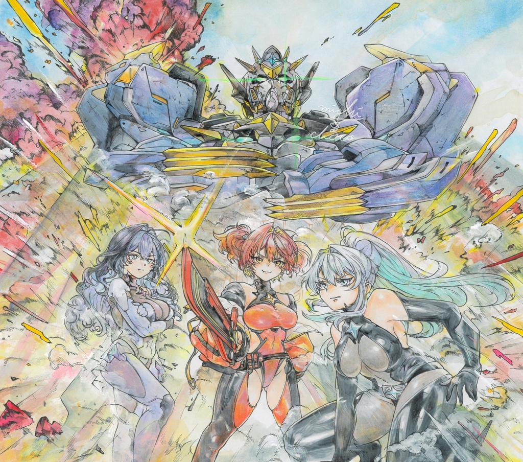 【勝利の女神:NIKKE】アークレンジャー 大色紙原画