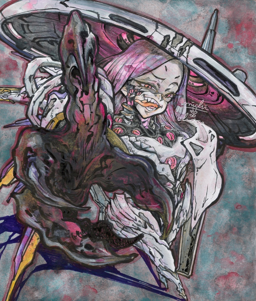 【勝利の女神:NIKKE】エゴビスタ 色紙原画