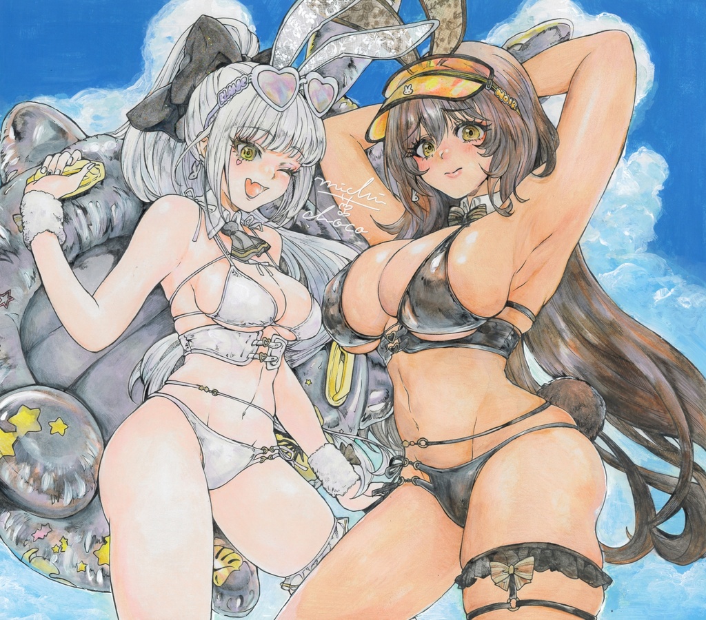 【勝利の女神:NIKKE】ブラン&ノワール 大色紙原画