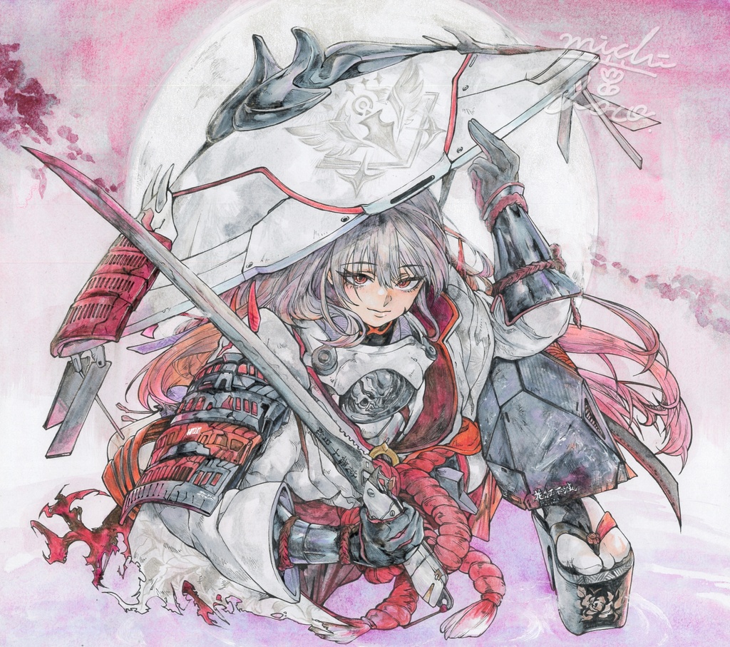 【勝利の女神:NIKKE】紅蓮 大色紙原画