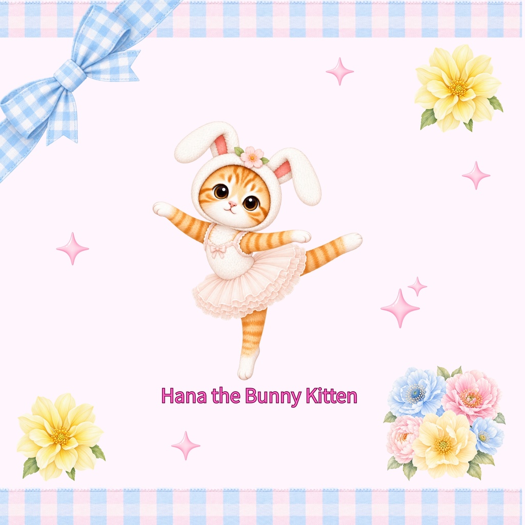 Hana the Bunny Kitten デジタルペーパー5枚セット Vol.1