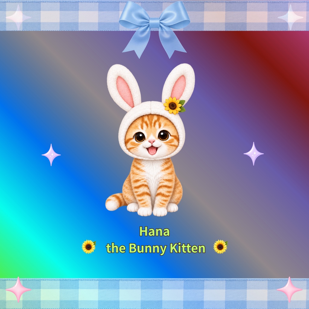 Hana the Bunny Kitten デジタルペーパー5枚セット Vol.1