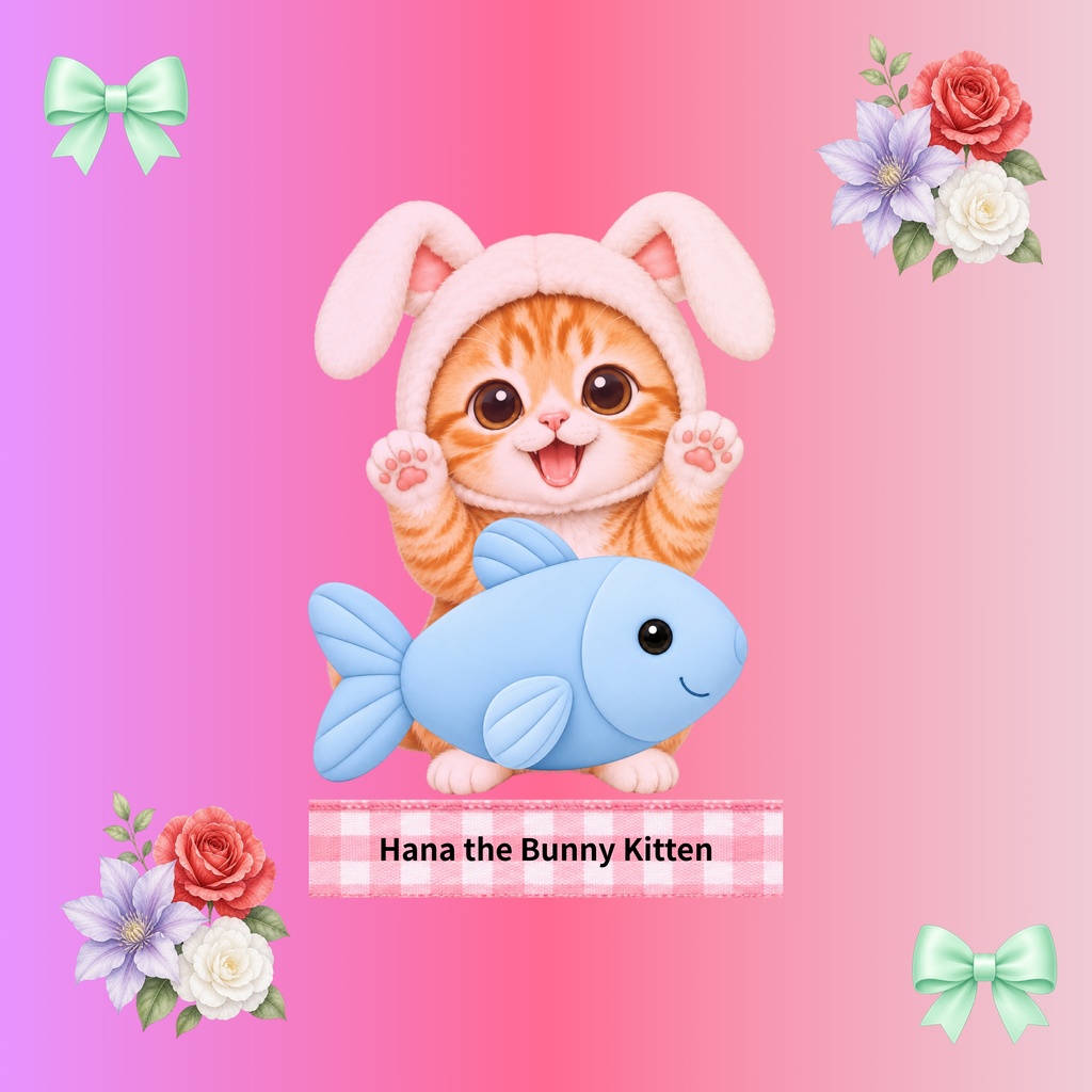 Hana the Bunny Kitten デジタルペーパー5枚セット Vol.1