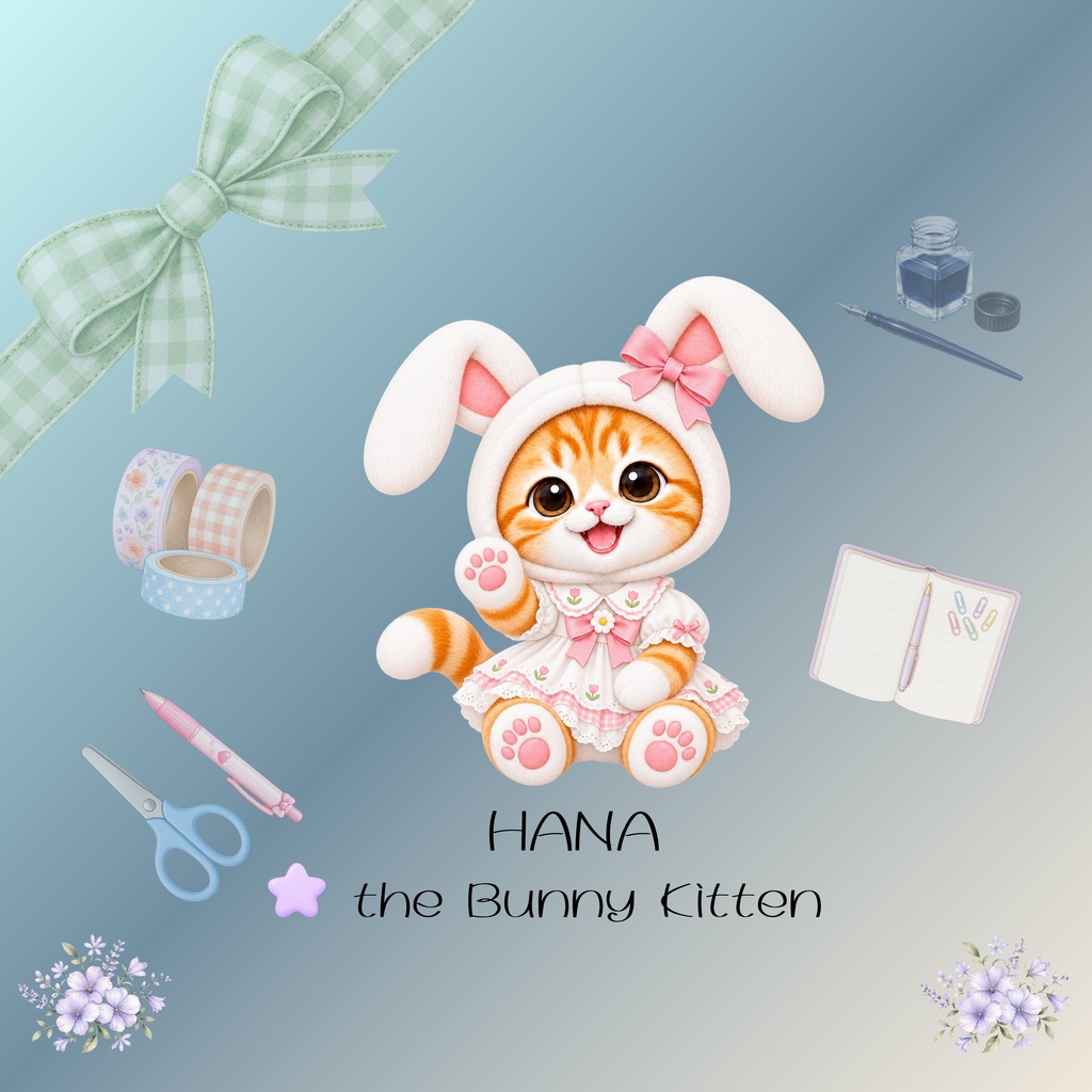 Hana the Bunny Kitten デジタルペーパー 5枚セット Vol.2