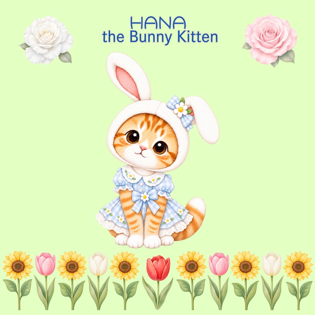 Hana the Bunny Kitten デジタルペーパー 壁紙向け 5枚セット Vol.3