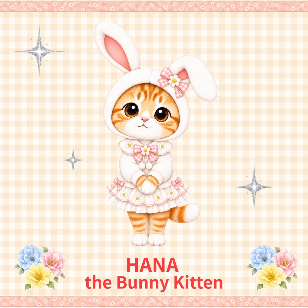 Hana the Bunny Kitten デジタルペーパー 壁紙向け 5枚セット Vol.3