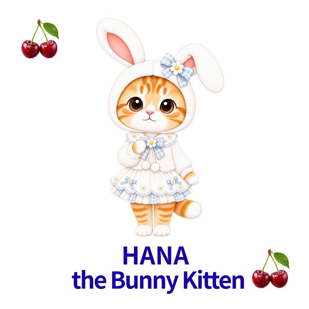 Hana the Bunny Kitten デジタルペーパー 壁紙向け 5枚セット Vol.3
