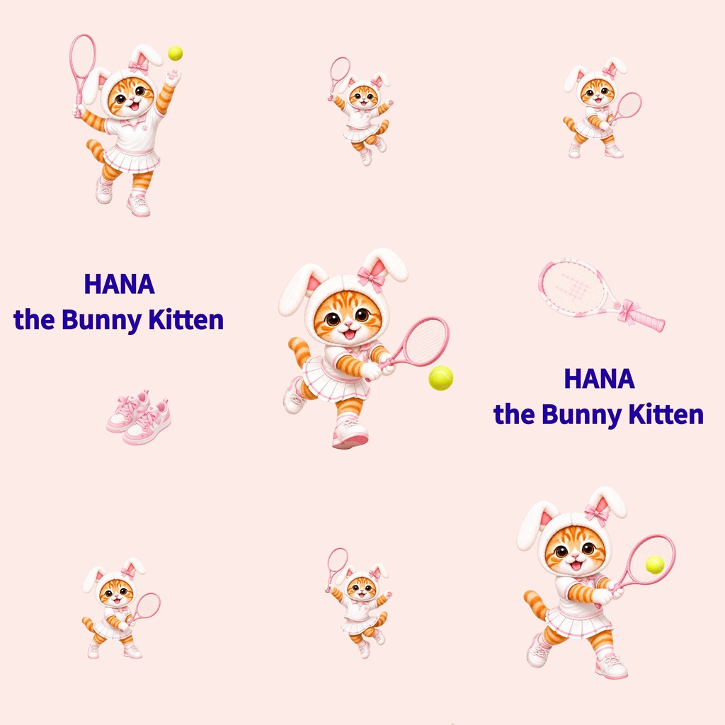 Hana the Bunny Kitten デジタルペーパー 印刷向け 10枚セット ①