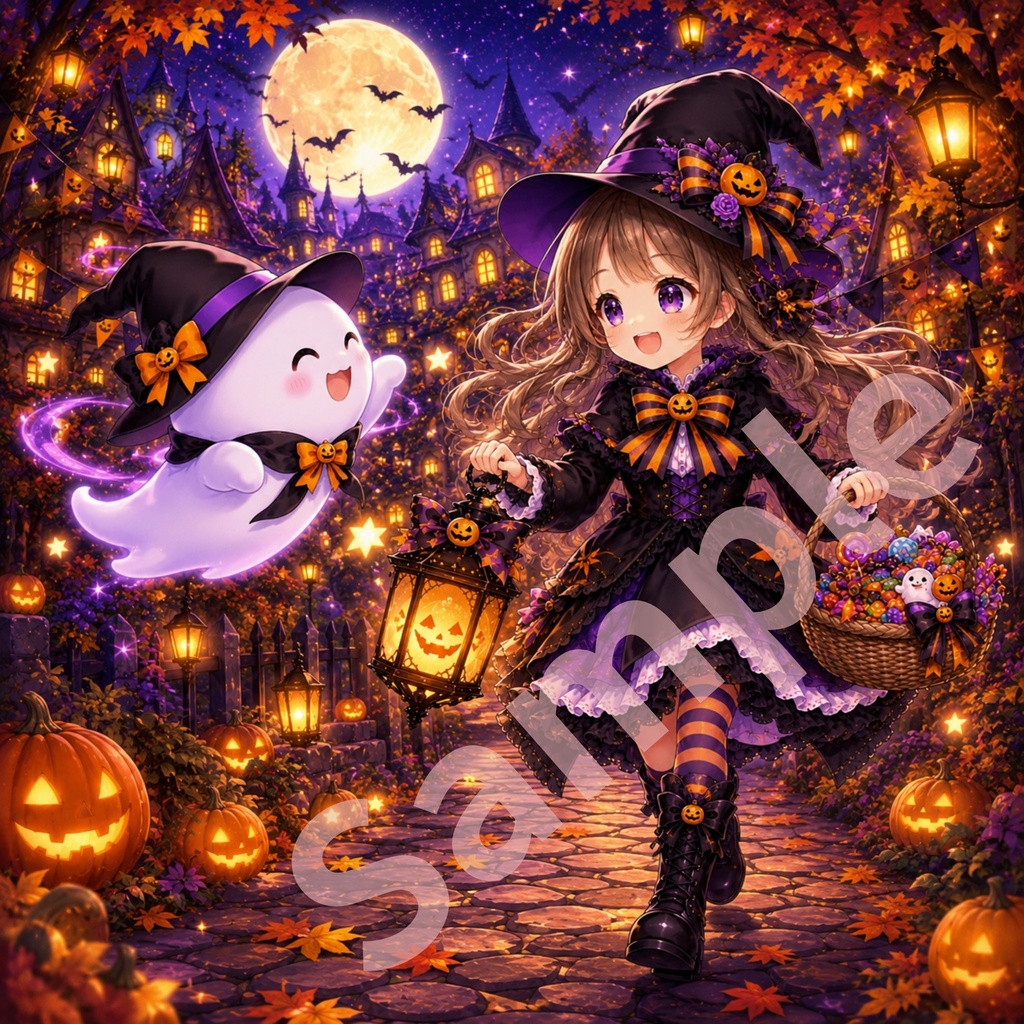 かわいいハロウィン デジタルペーパー 5枚セット
