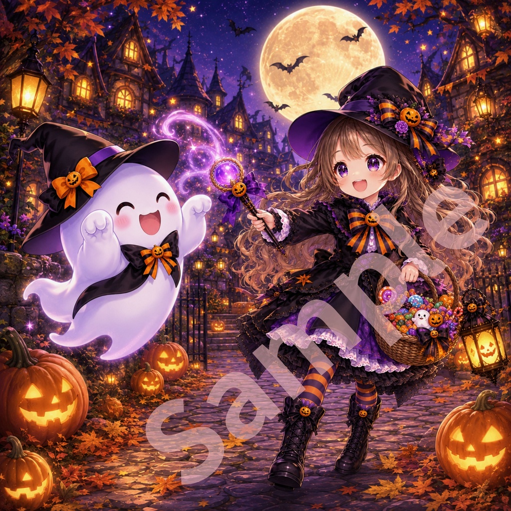 かわいいハロウィン デジタルペーパー 5枚セット