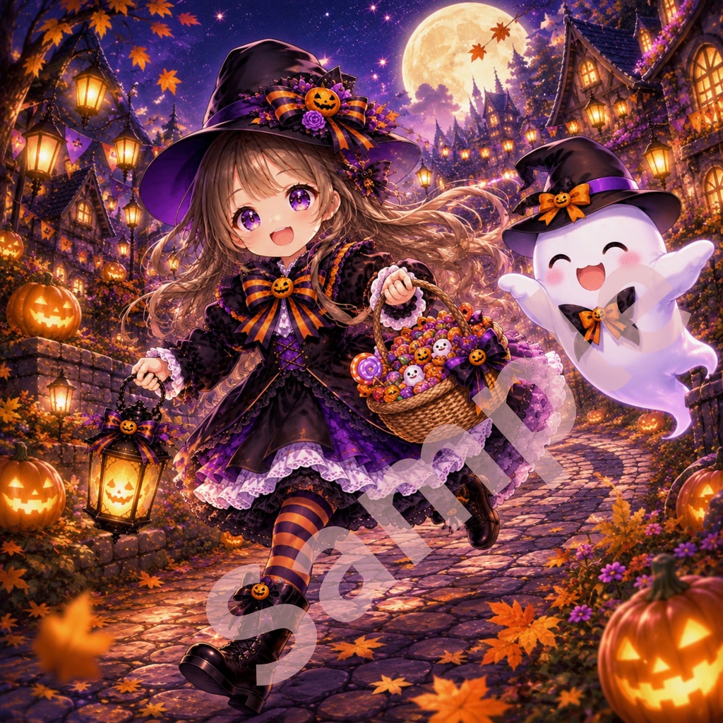 かわいいハロウィン デジタルペーパー 5枚セット