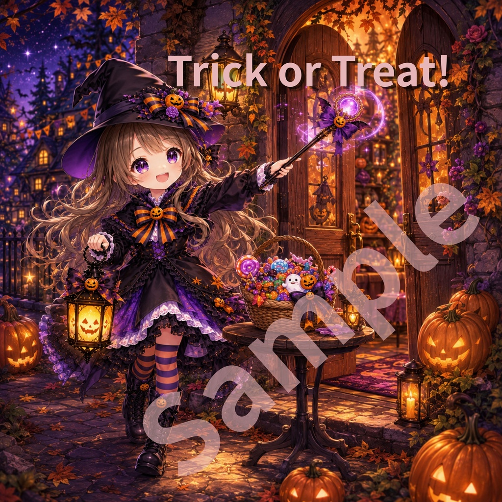 かわいいハロウィン　デジタルペーパー　5枚セット　
