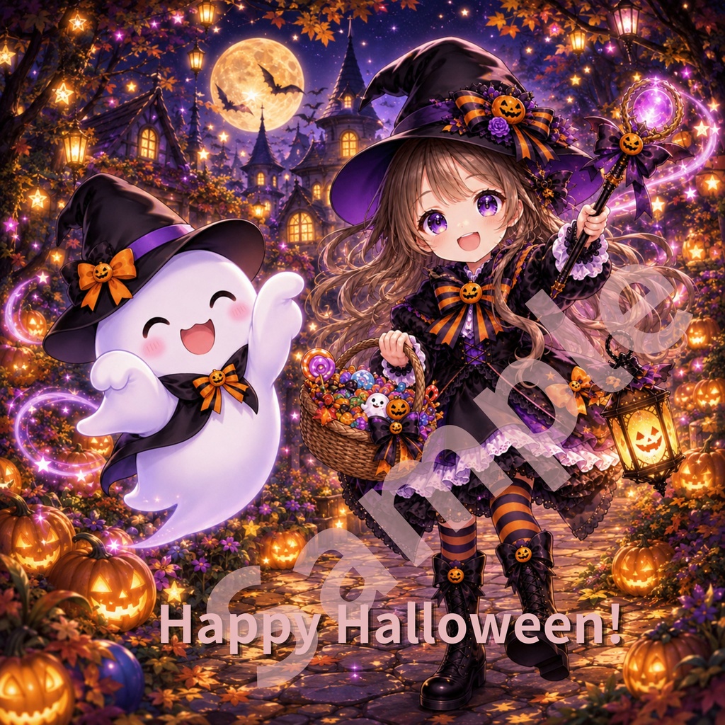 かわいいハロウィン デジタルペーパー 5枚セット