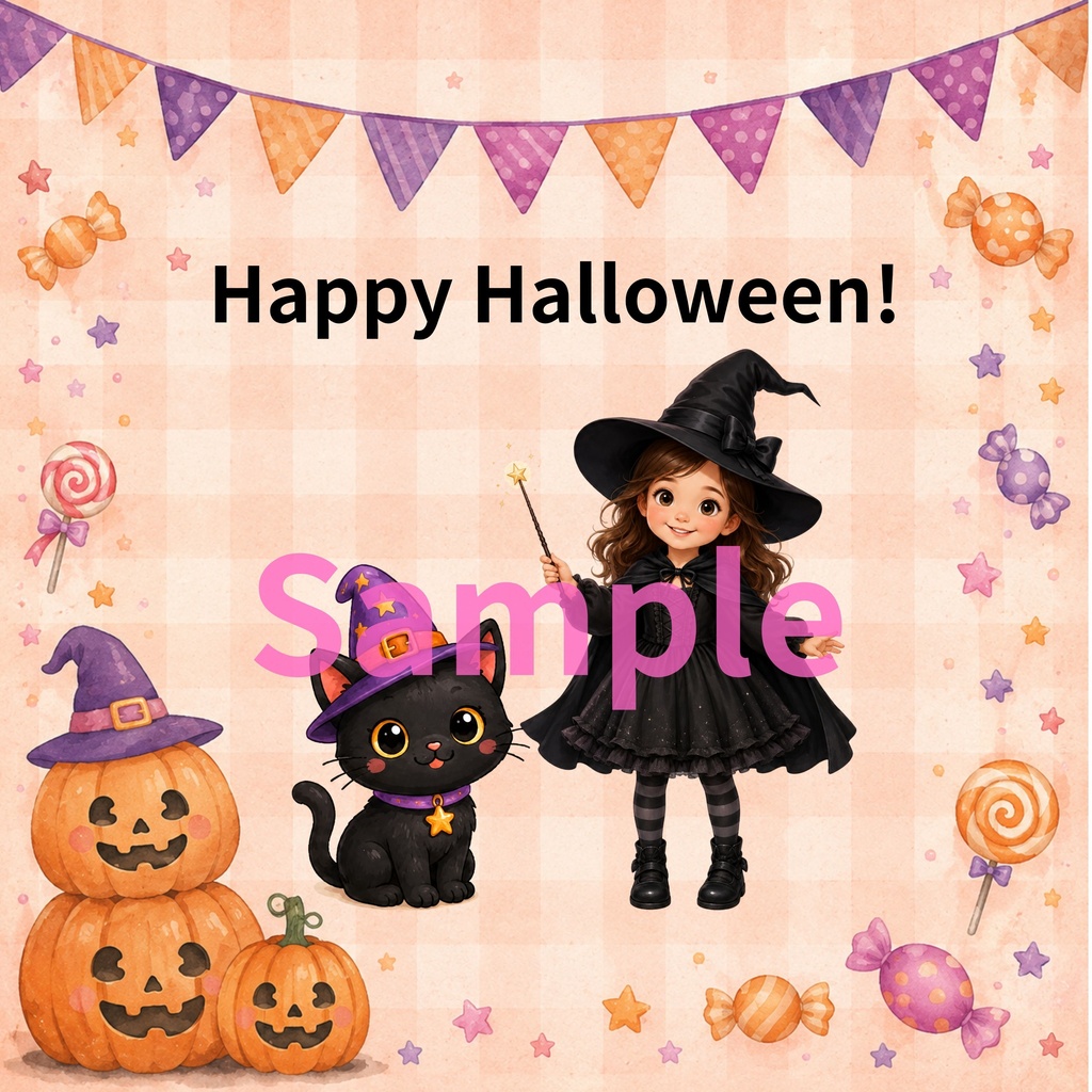 ハロウィン　デジタルペーパー　５枚セット