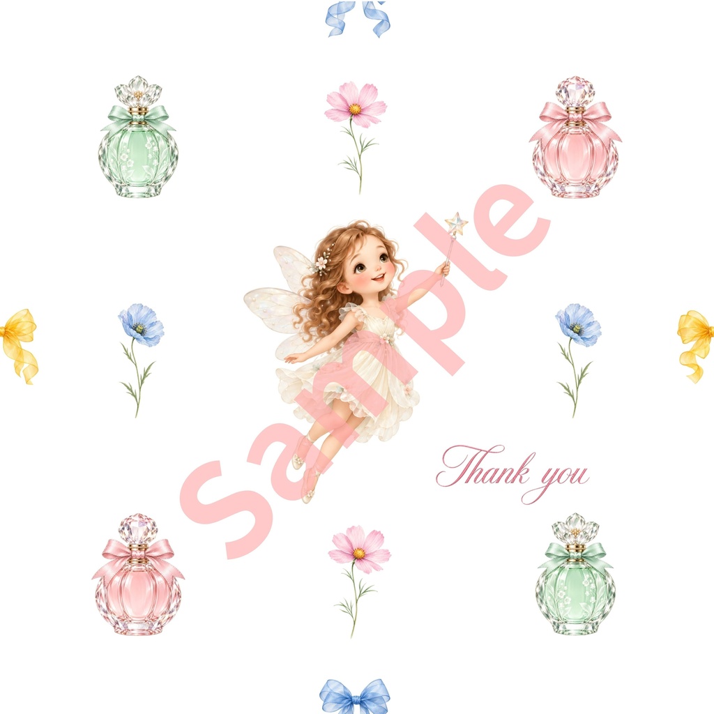 Fairy Thank you デジタルペーパー ① 12枚セット（同柄の文字あり・なしが あります）