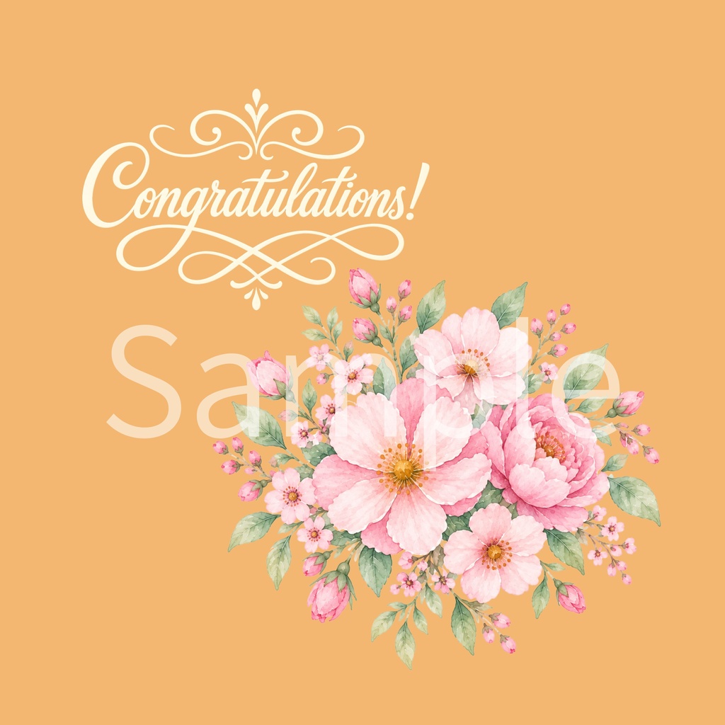 Congratulations デジタルペーパー 10枚セット ①(同柄10色色違い)