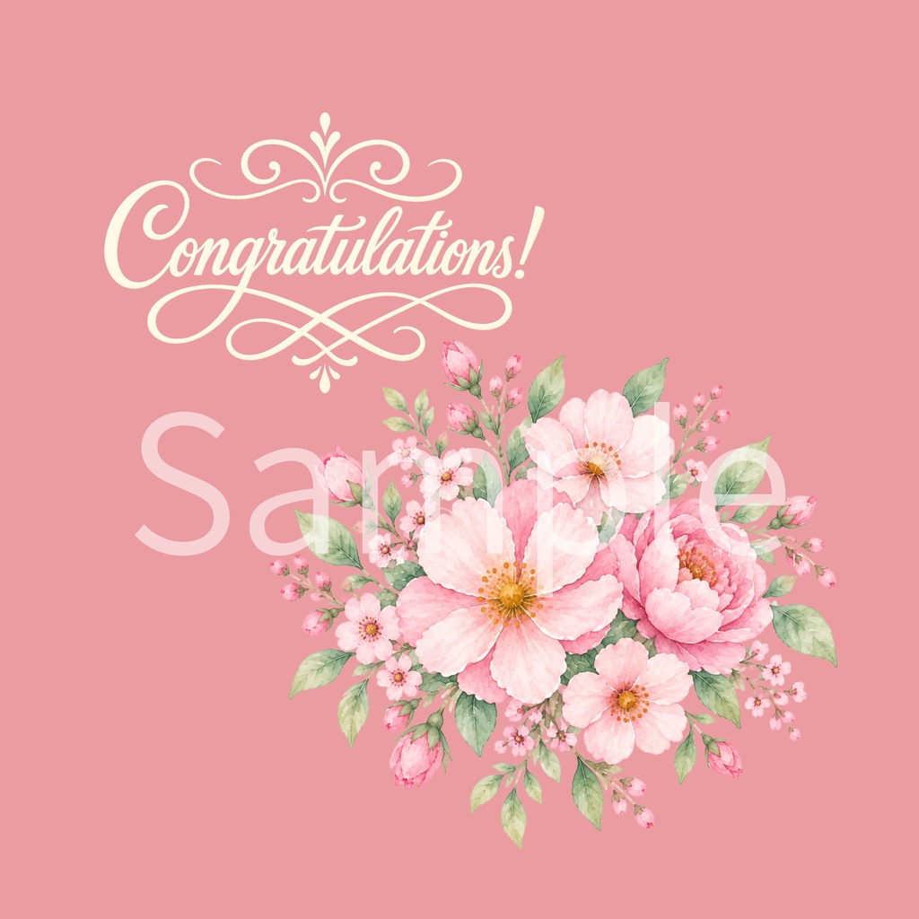 Congratulations デジタルペーパー 10枚セット ①(同柄10色色違い)