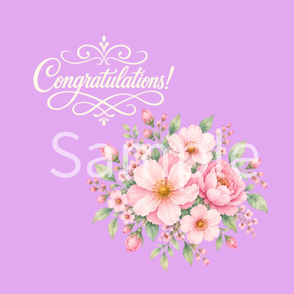 Congratulations デジタルペーパー 10枚セット ①(同柄10色色違い)