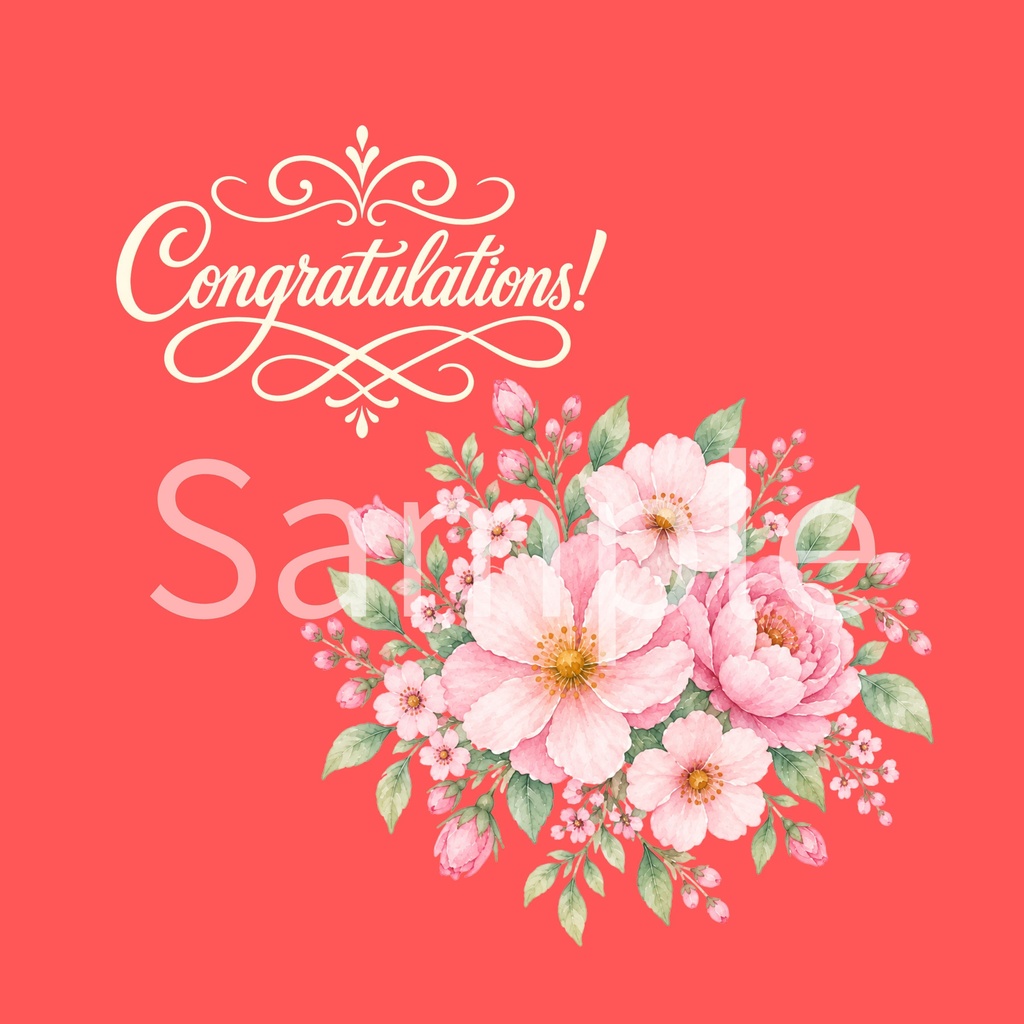 Congratulations デジタルペーパー 10枚セット ①（同柄10色色違い）