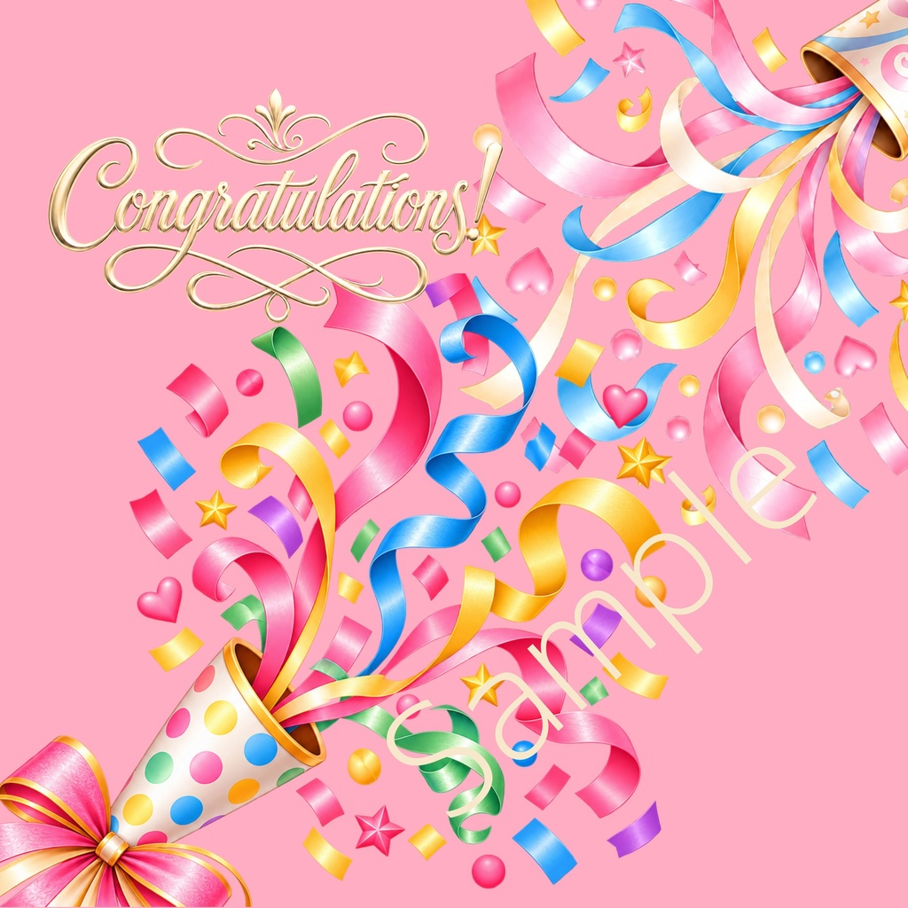 Congratulations デジタルペーパー ② 10枚(クラッカー)