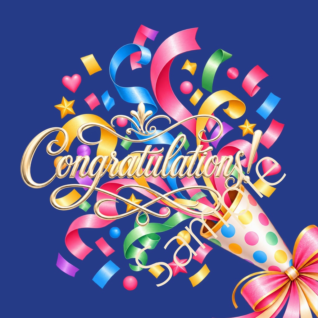 Congratulations デジタルペーパー ② 10枚(クラッカー)